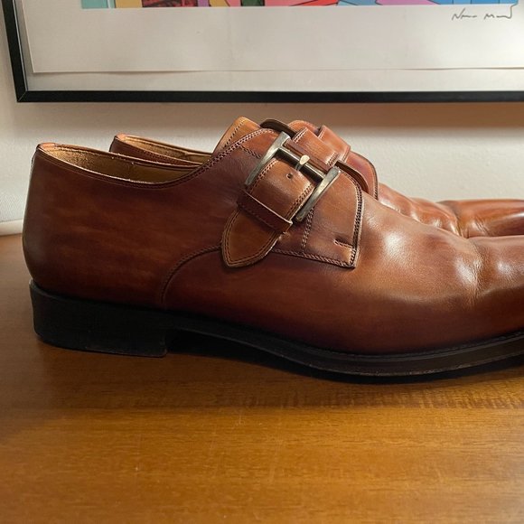 Magnanni Men's Manning monk strap dress shoes (cognac color/size 11 US) - Picture 4 of 16
